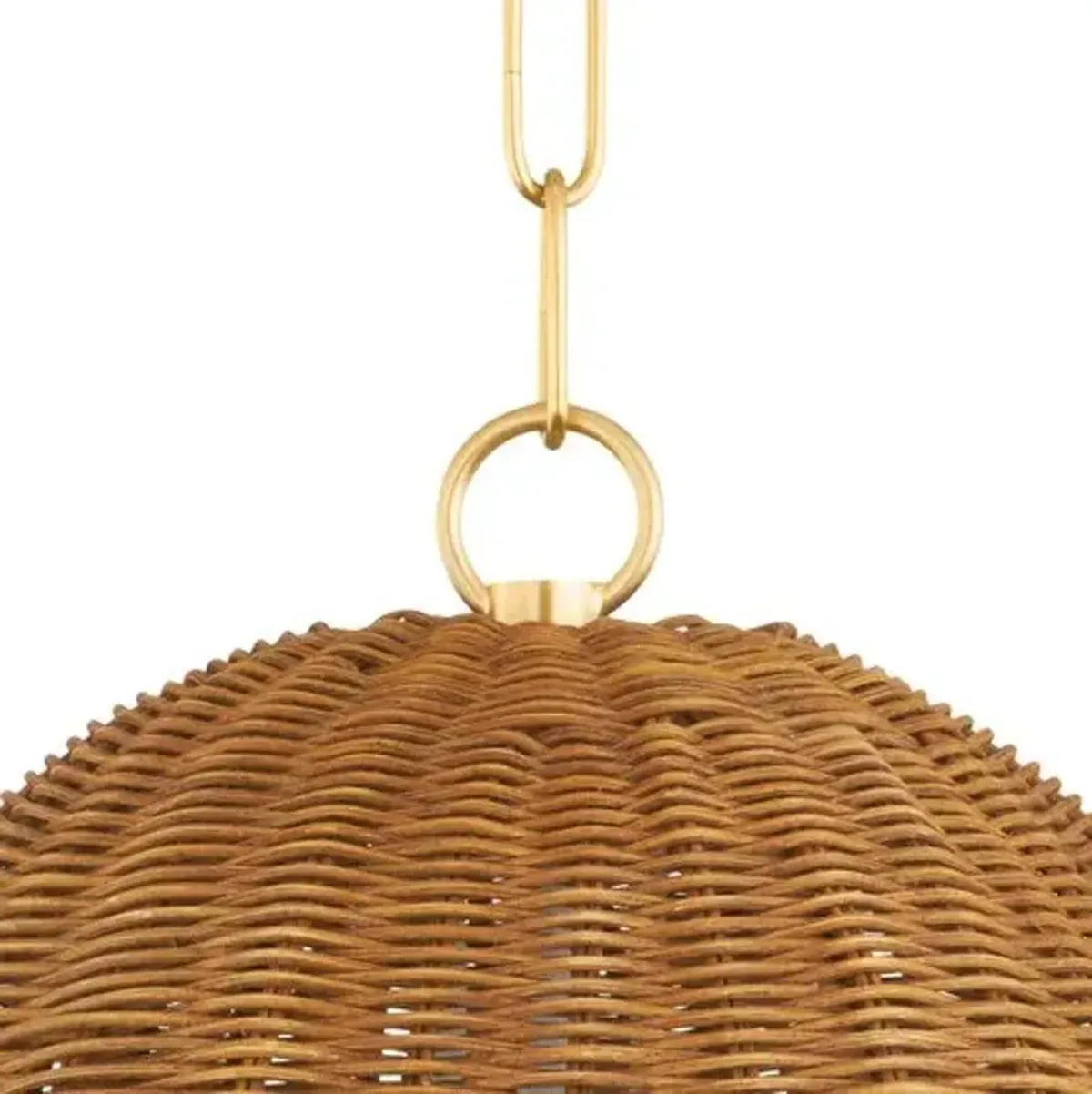 Saskia Rattan Globe Pendant - Natural/White - Beige