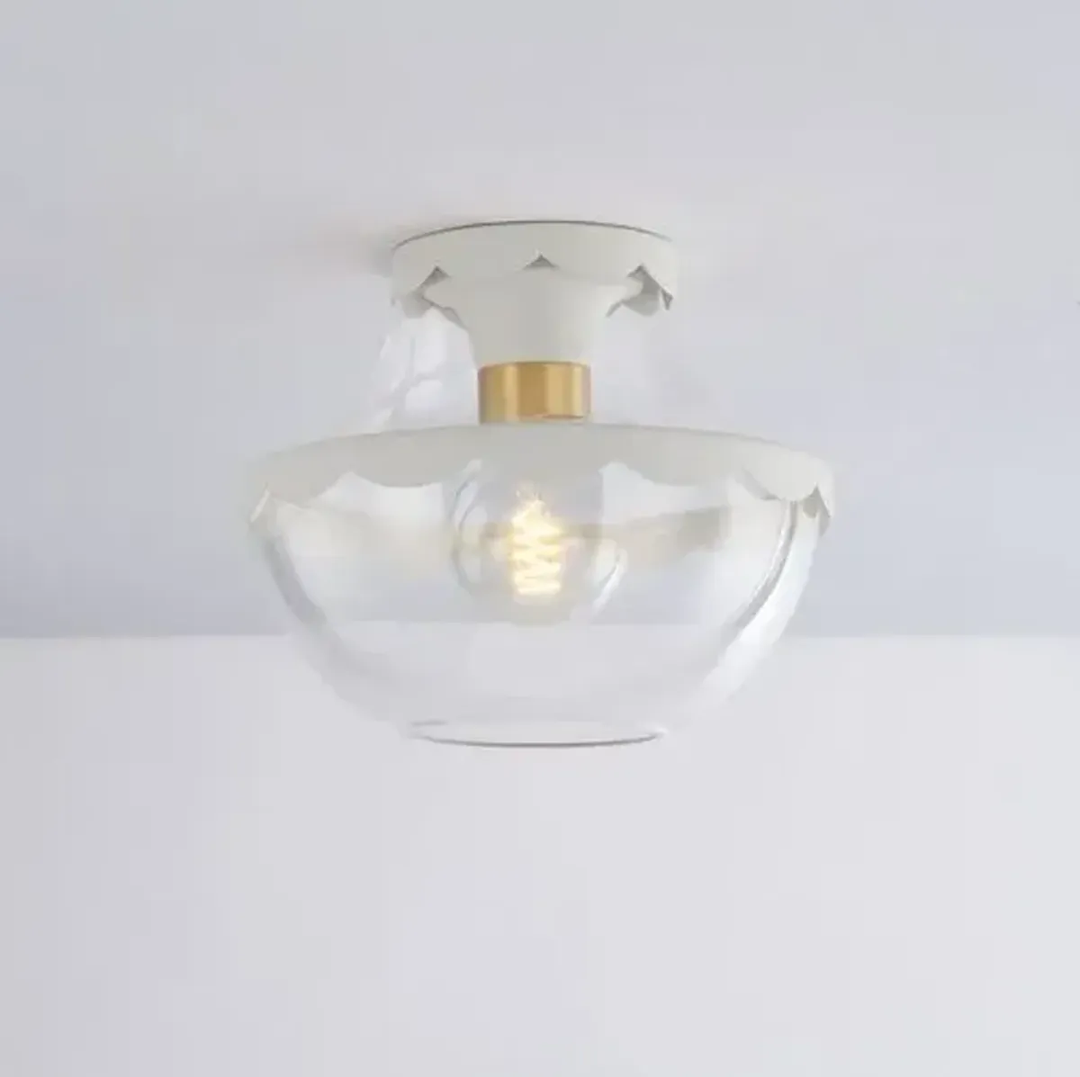 Carrie Scalloped Semi Flush Mount - Gold