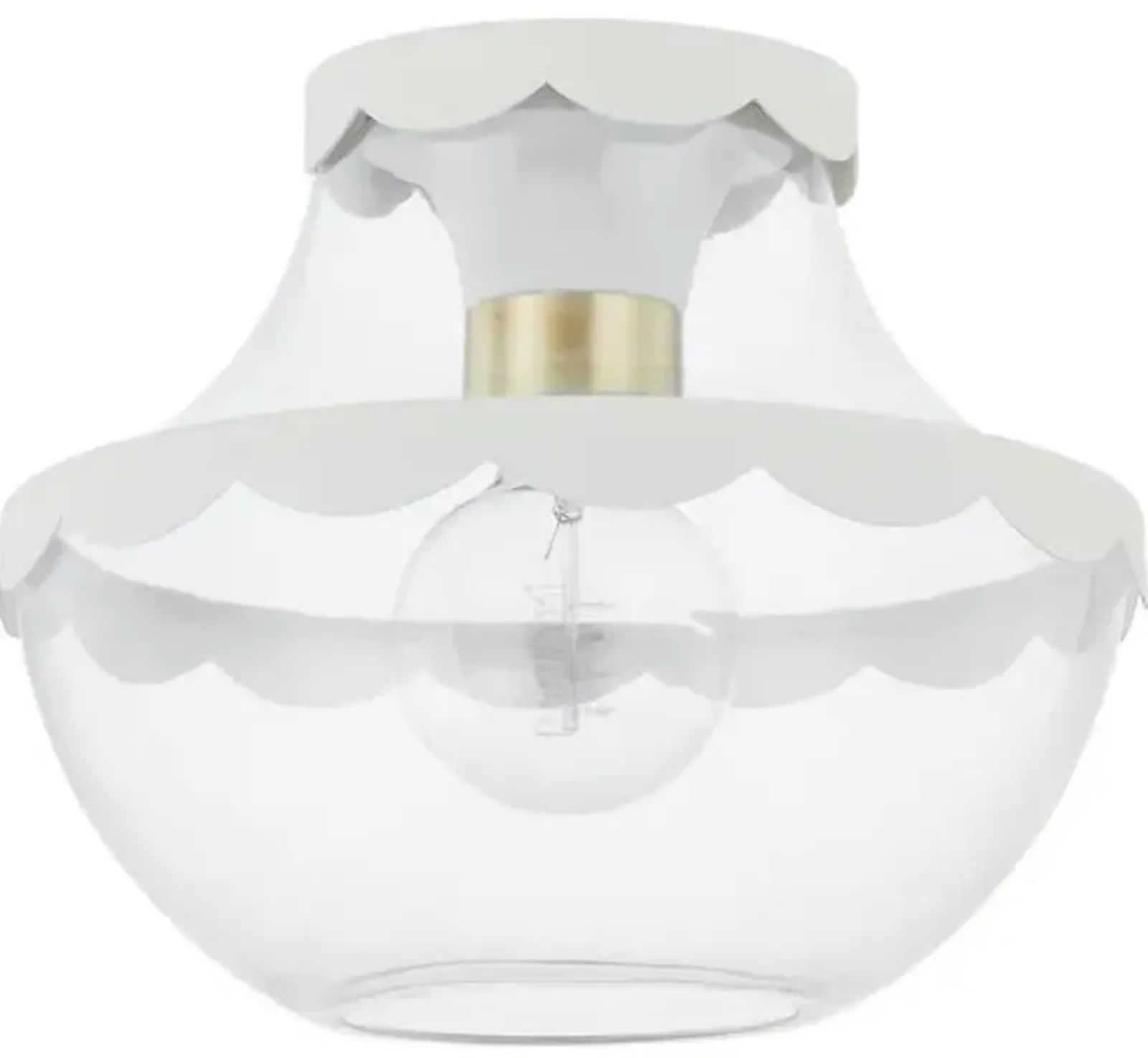 Carrie Scalloped Semi Flush Mount - Gold