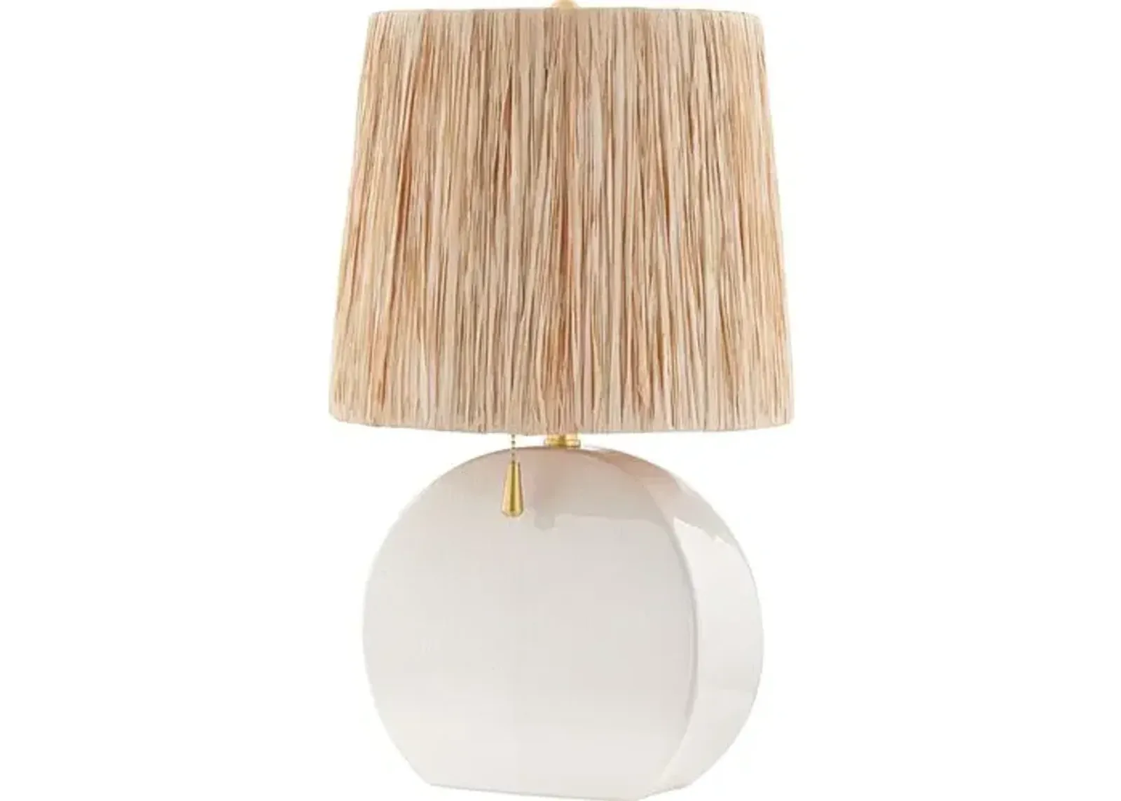 Georgiana Table Lamp - White/Raffia - Beige