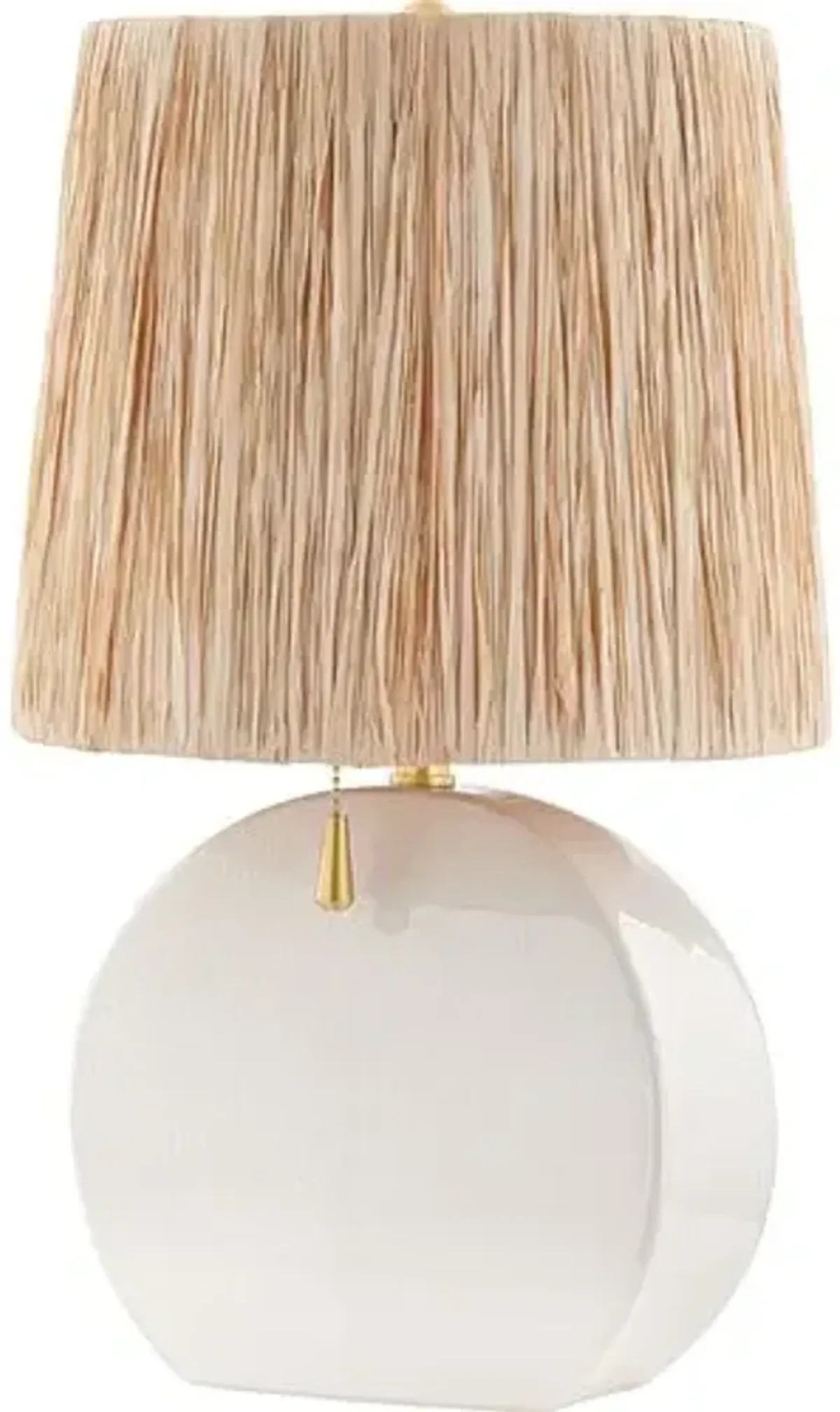 Georgiana Table Lamp - White/Raffia - Beige