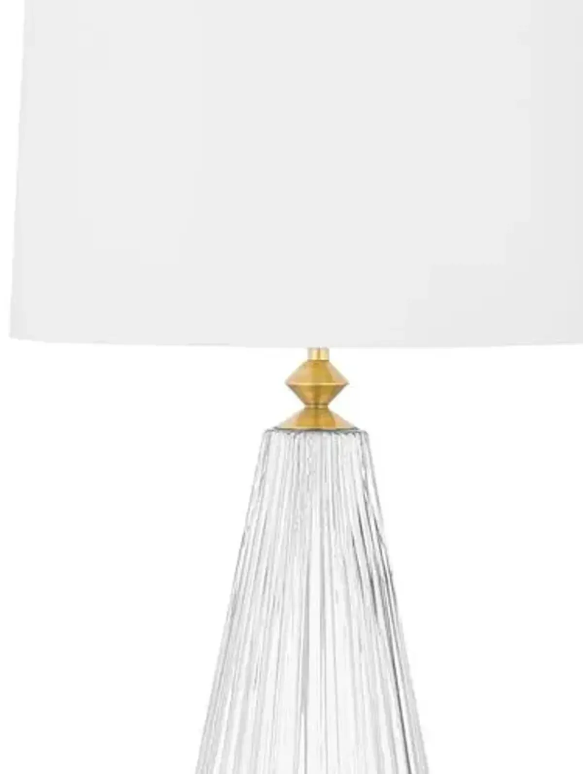 Pax Fluted Glass Table Lamp - Clear/Aged Brass