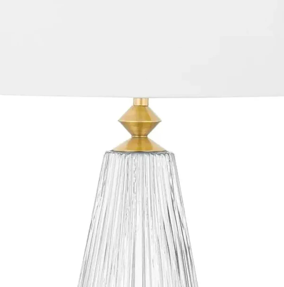 Pax Fluted Glass Table Lamp - Clear/Aged Brass