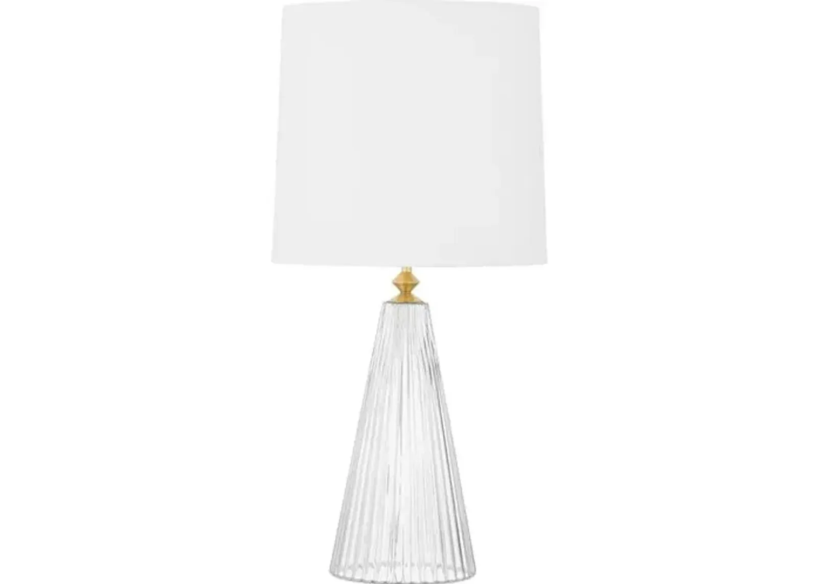 Pax Fluted Glass Table Lamp - Clear/Aged Brass