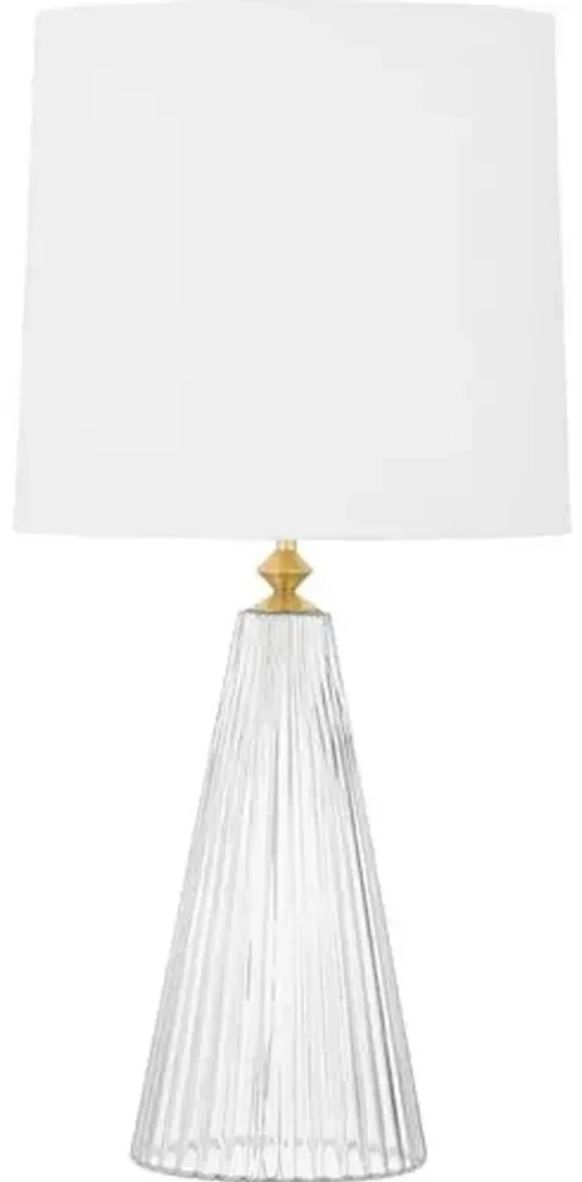 Pax Fluted Glass Table Lamp - Clear/Aged Brass