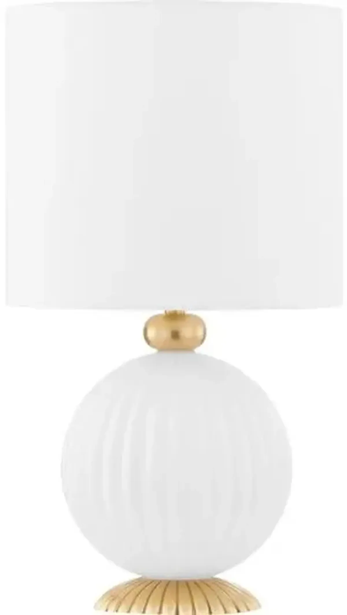 Veronica Table Lamp - Aged Brass - White