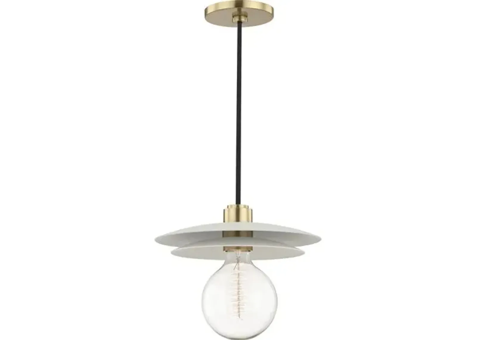 Ermina Pendant - Aged Brass/Soft Off-White