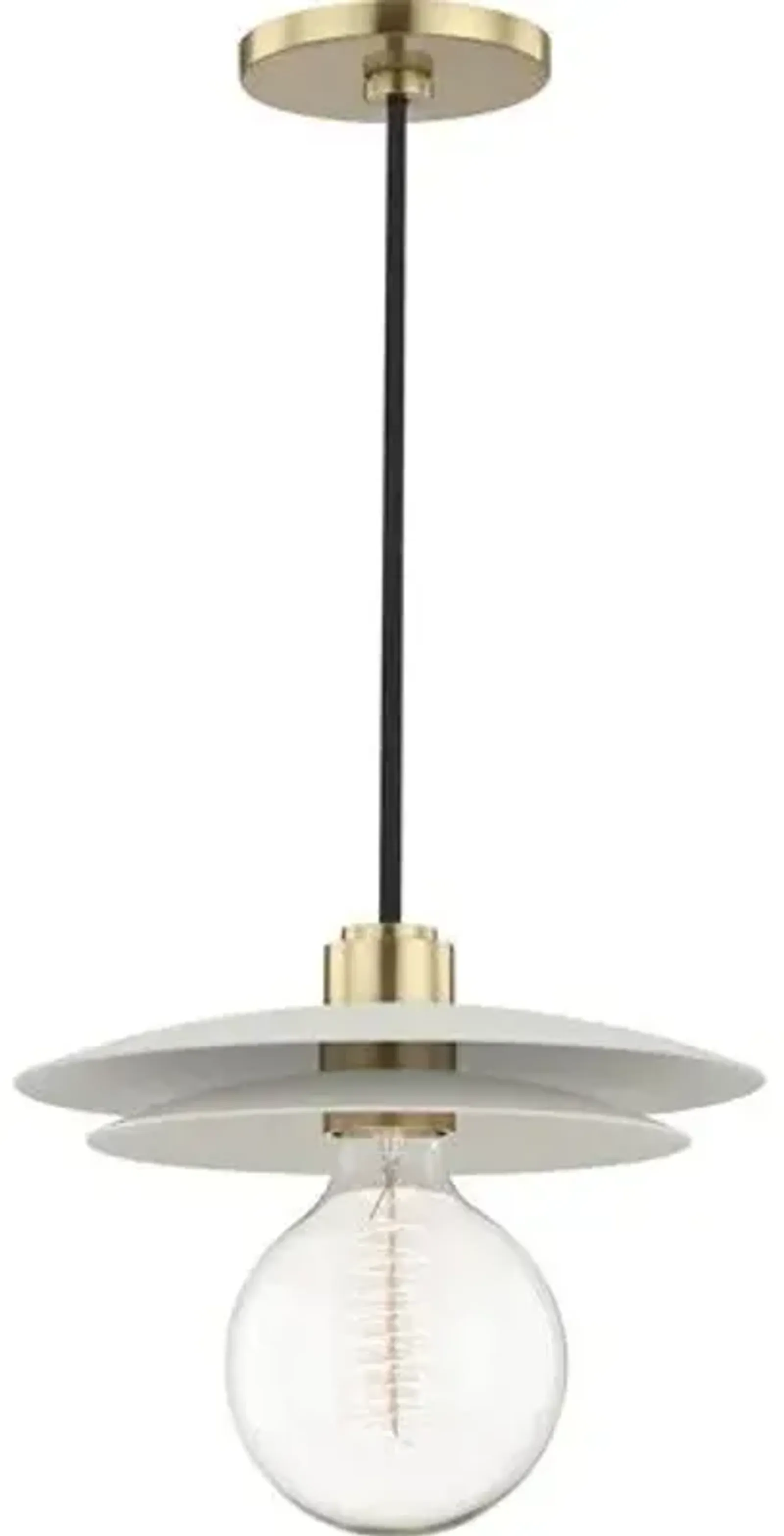 Ermina Pendant - Aged Brass/Soft Off-White