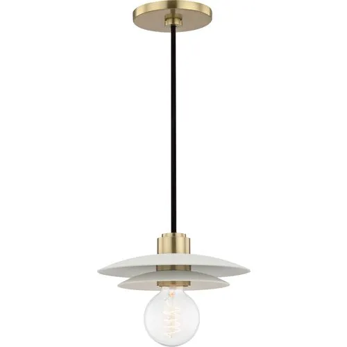 Ermina Pendant - Aged Brass/Soft Off-White