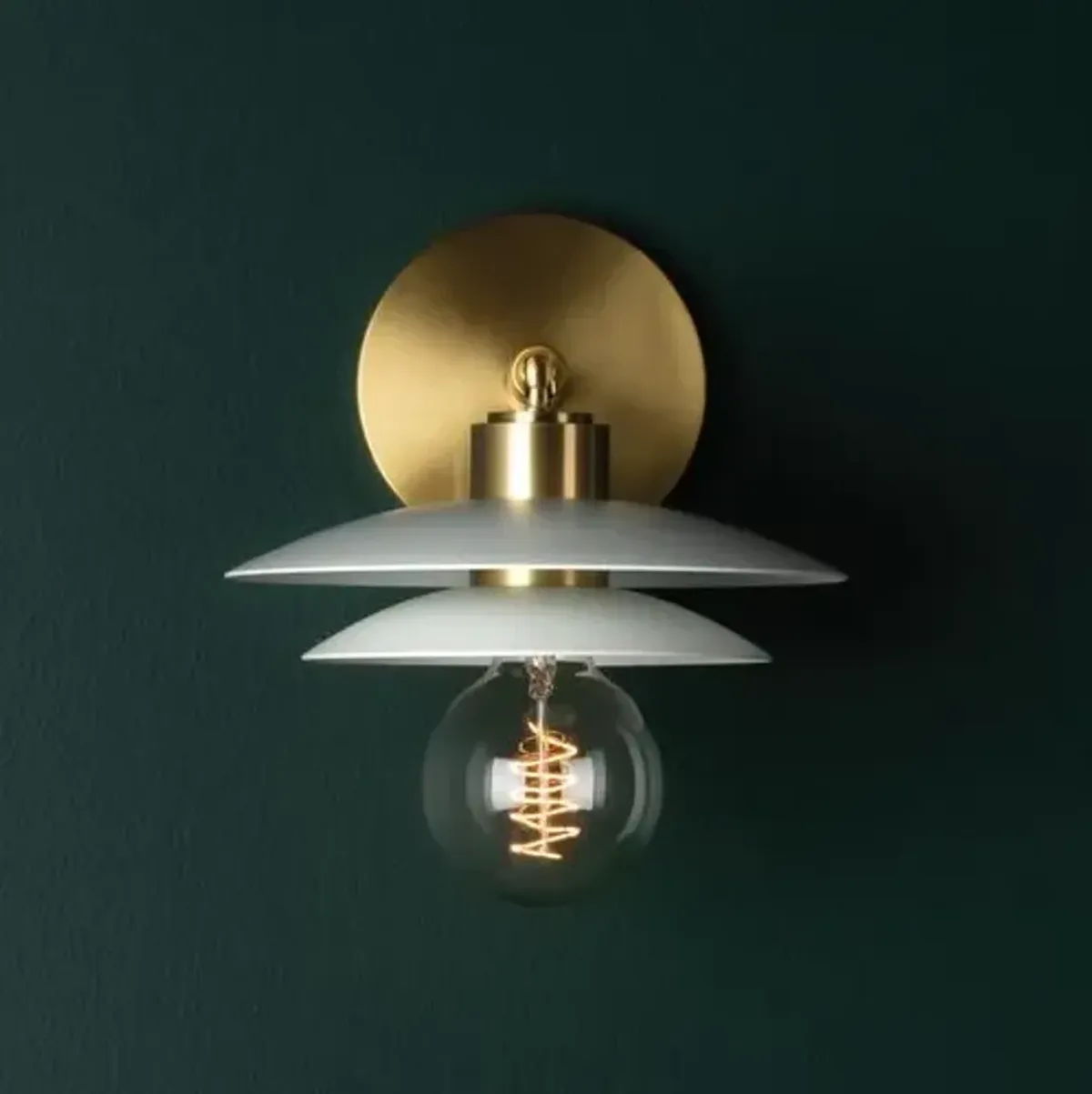 Ermina Wall Sconce - Aged Brass/Soft Off-White - Gold