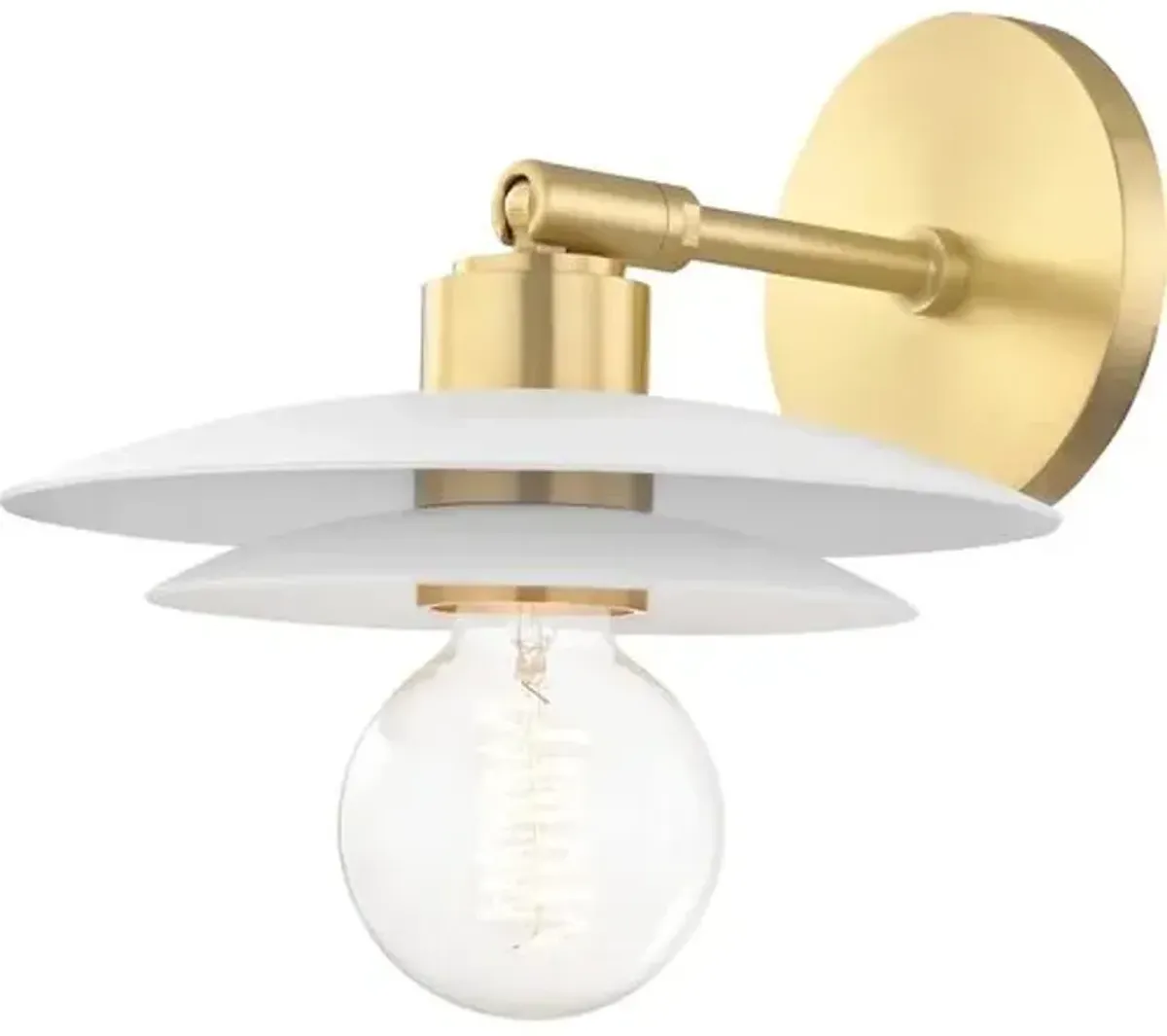 Ermina Wall Sconce - Aged Brass/Soft Off-White - Gold