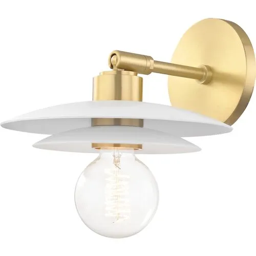 Ermina Wall Sconce - Aged Brass/Soft Off-White - Gold