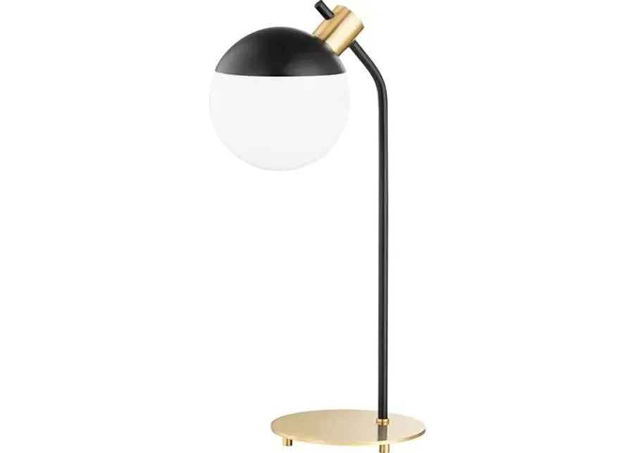 Sorrel Globe Table Lamp - Aged Brass/Soft Black