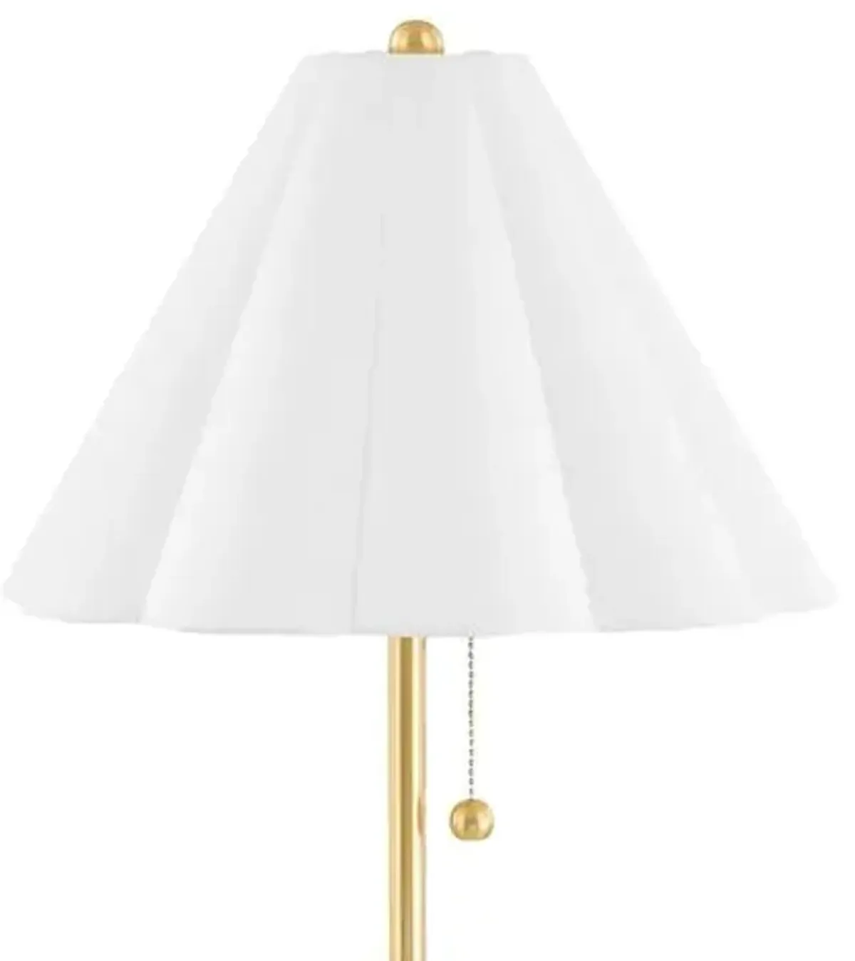 Tacita Scallop Shade Table Lamp - White/Aged Brass - Gold