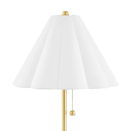 Tacita Scallop Shade Table Lamp - White/Aged Brass - Gold