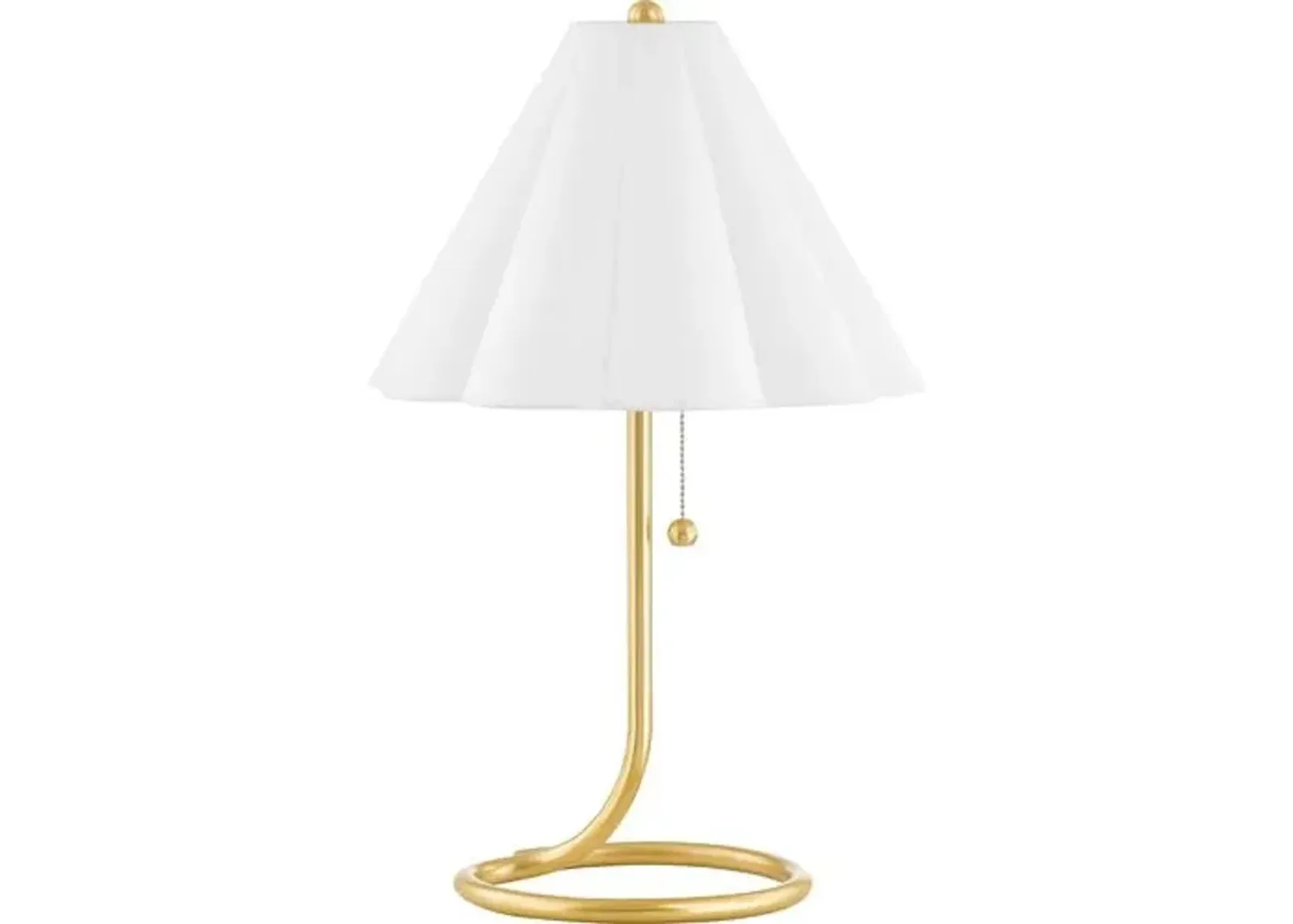 Tacita Scallop Shade Table Lamp - White/Aged Brass - Gold