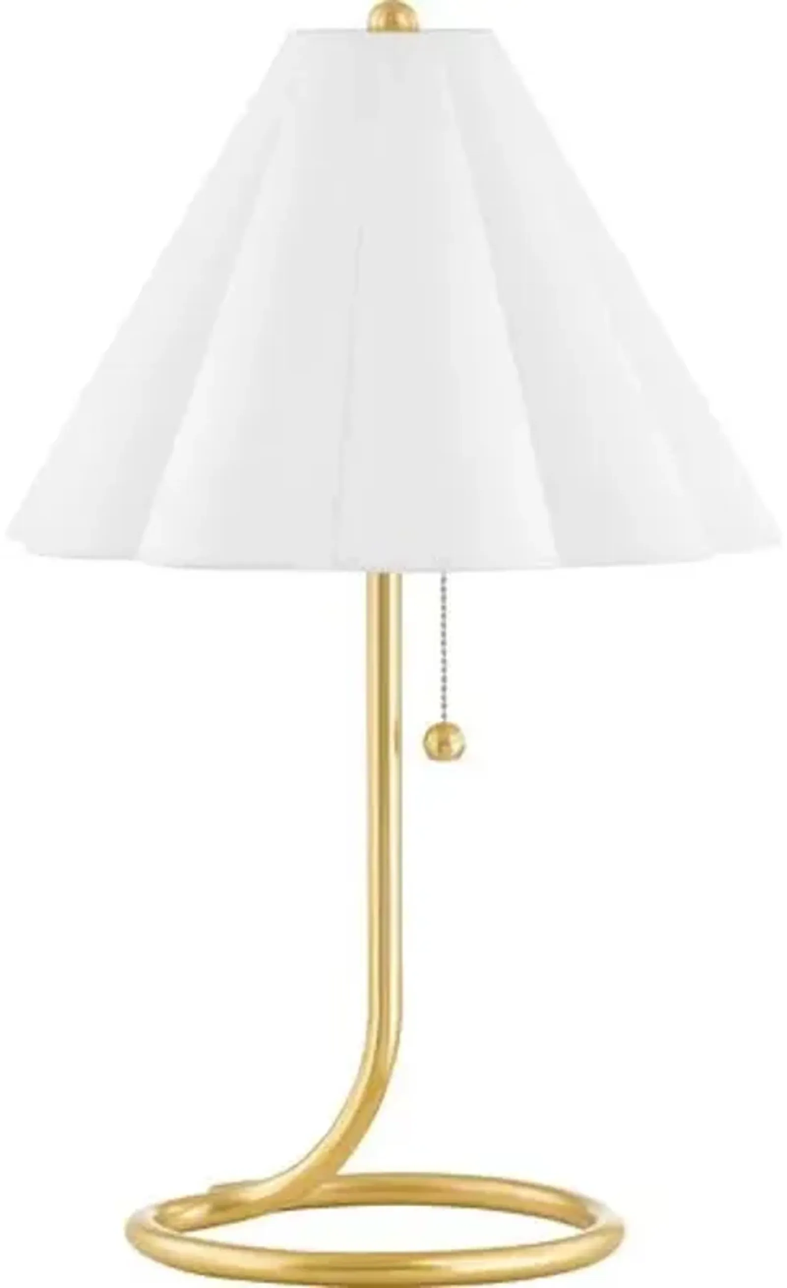 Tacita Scallop Shade Table Lamp - White/Aged Brass - Gold