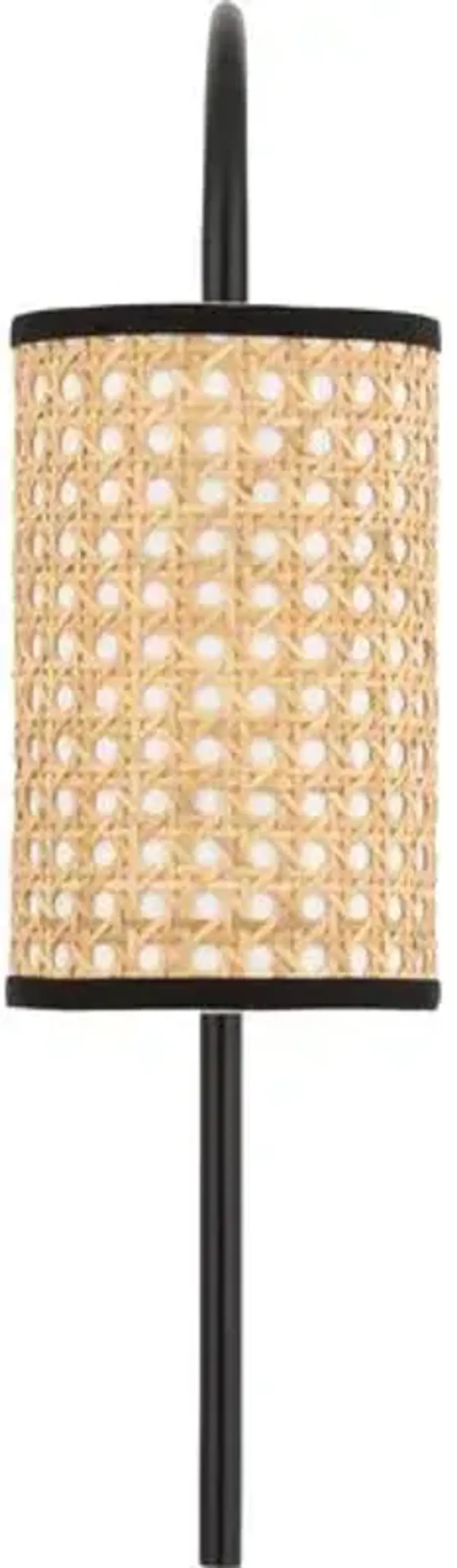 Cosette Wall Sconce - Natural Cane/Soft Black - Beige