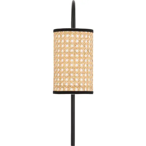 Cosette Wall Sconce - Natural Cane/Soft Black - Beige