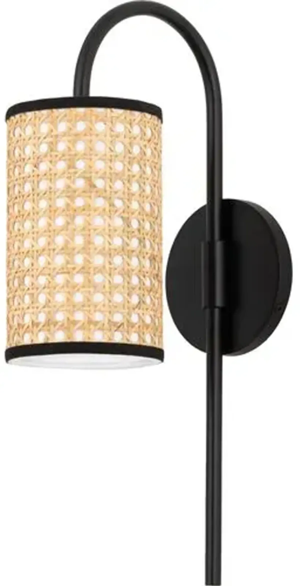 Cosette Wall Sconce - Natural Cane/Soft Black - Beige