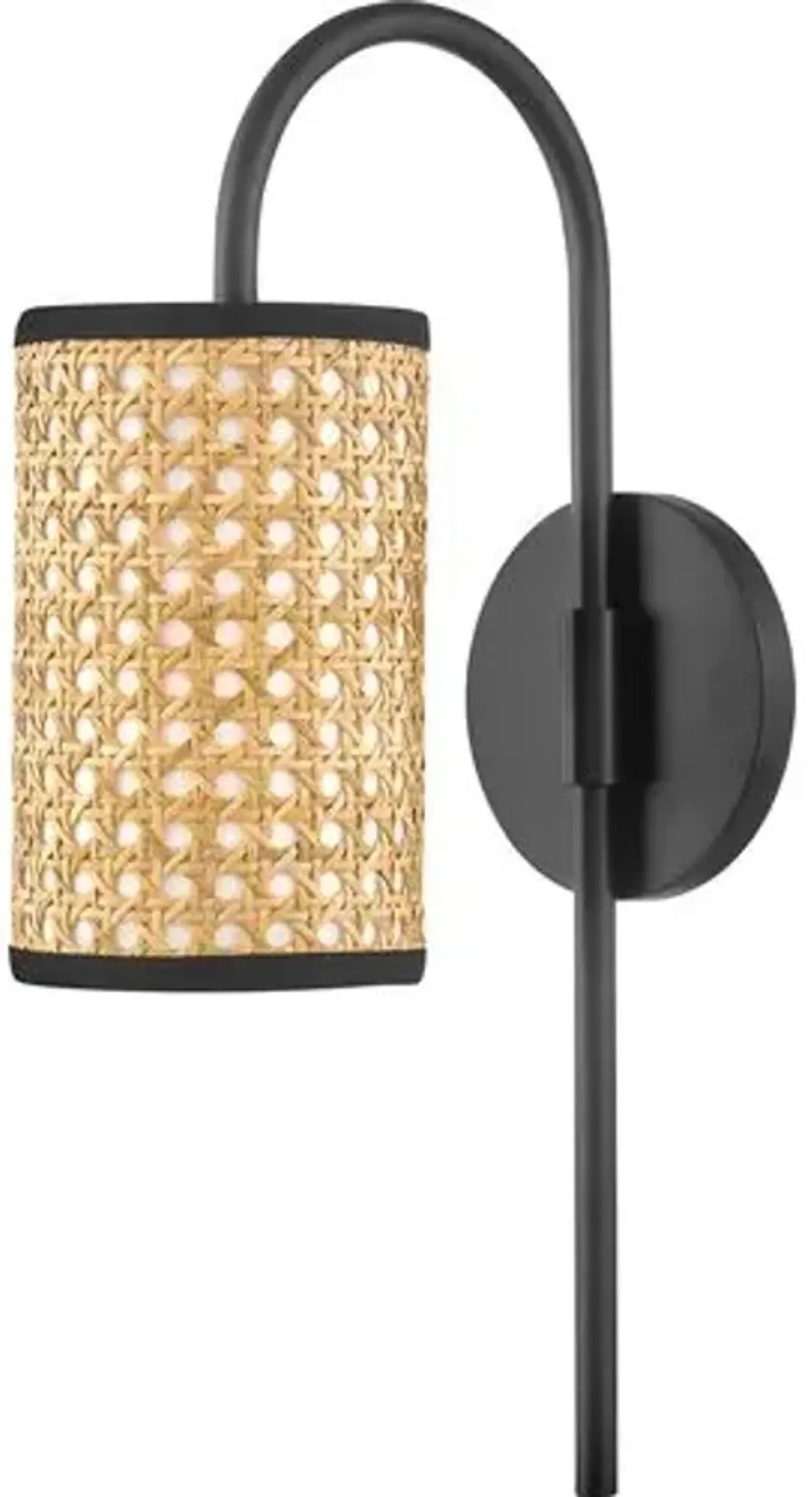 Cosette Wall Sconce - Natural Cane/Soft Black - Beige