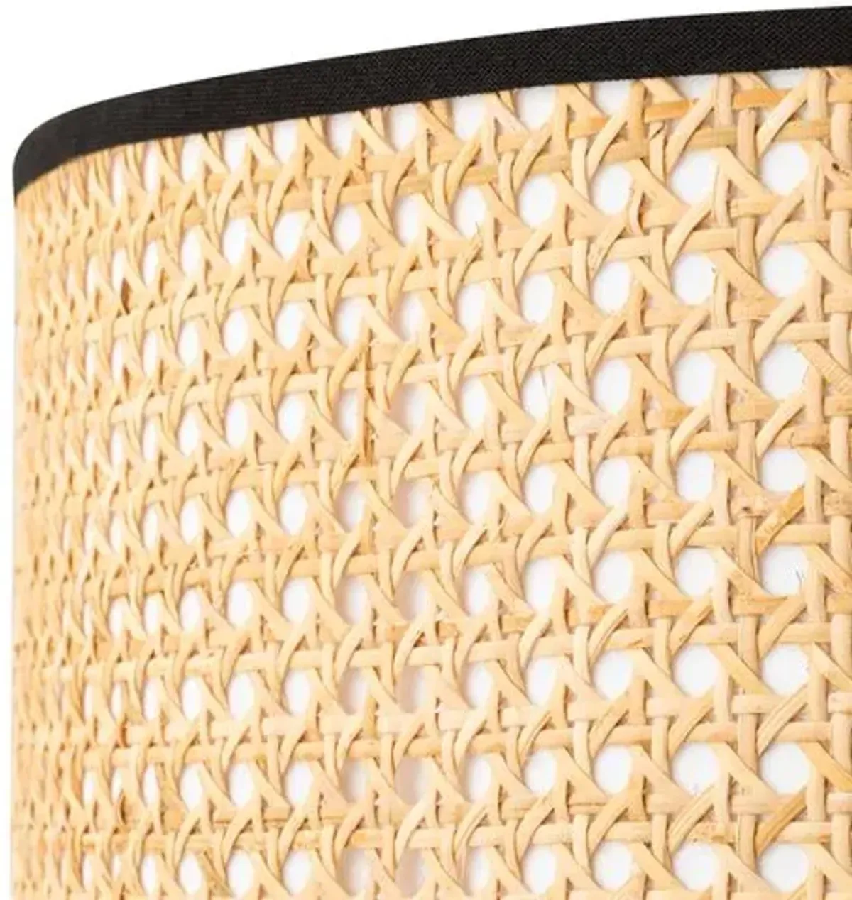 Cosette Flush Mount - Natural Cane/Soft Black - Beige