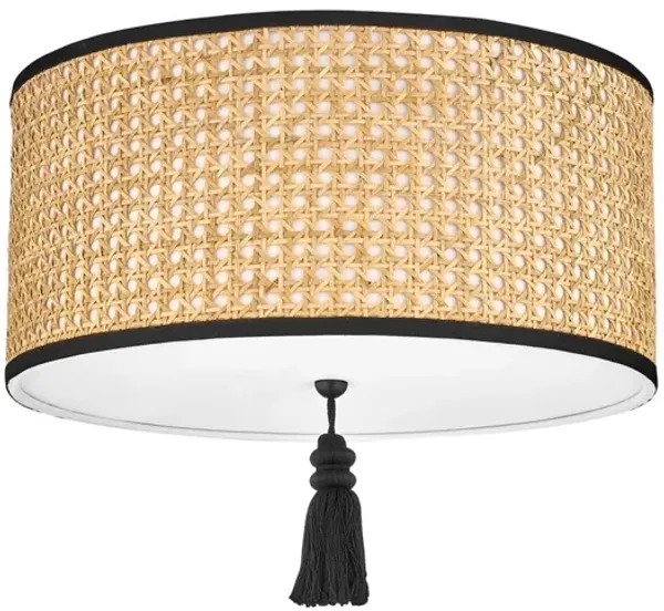 Cosette Flush Mount - Natural Cane/Soft Black - Beige