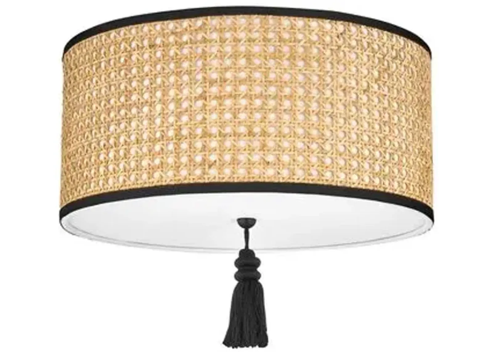 Cosette Flush Mount - Natural Cane/Soft Black - Beige