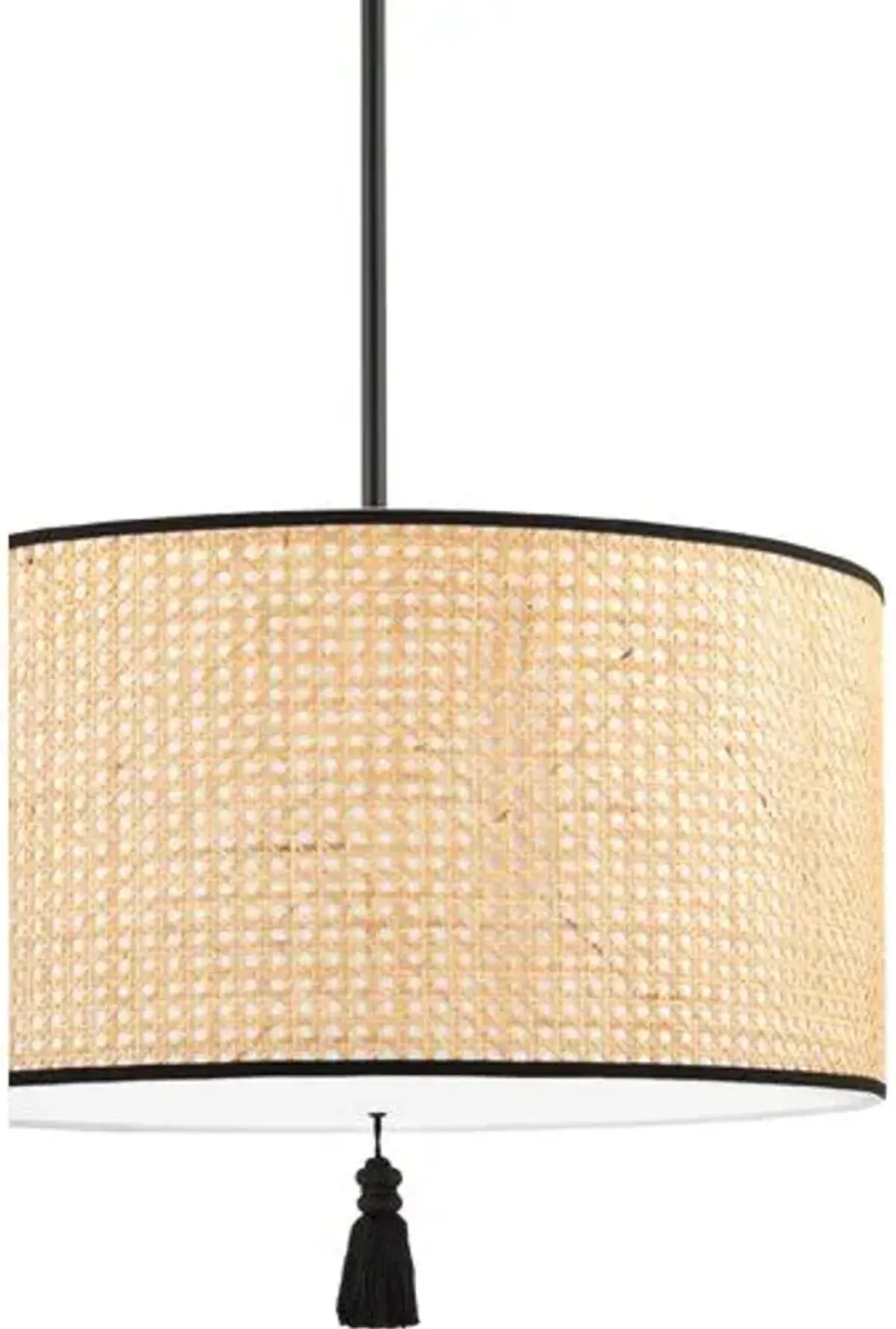 Cosette Pendant - Natural Cane/Soft Black - Beige