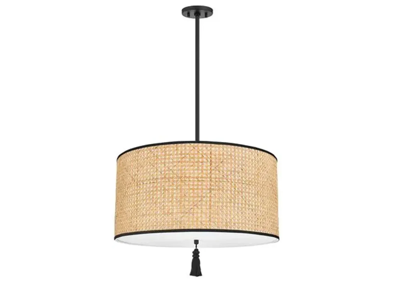 Cosette Pendant - Natural Cane/Soft Black - Beige