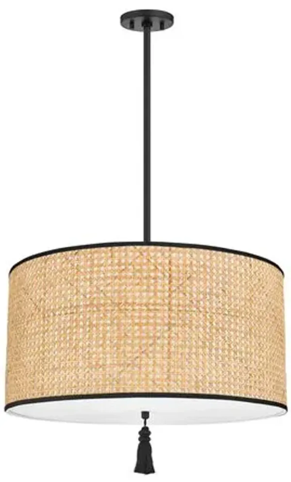 Cosette Pendant - Natural Cane/Soft Black - Beige