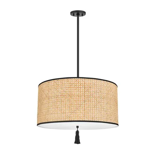 Cosette Pendant - Natural Cane/Soft Black - Beige