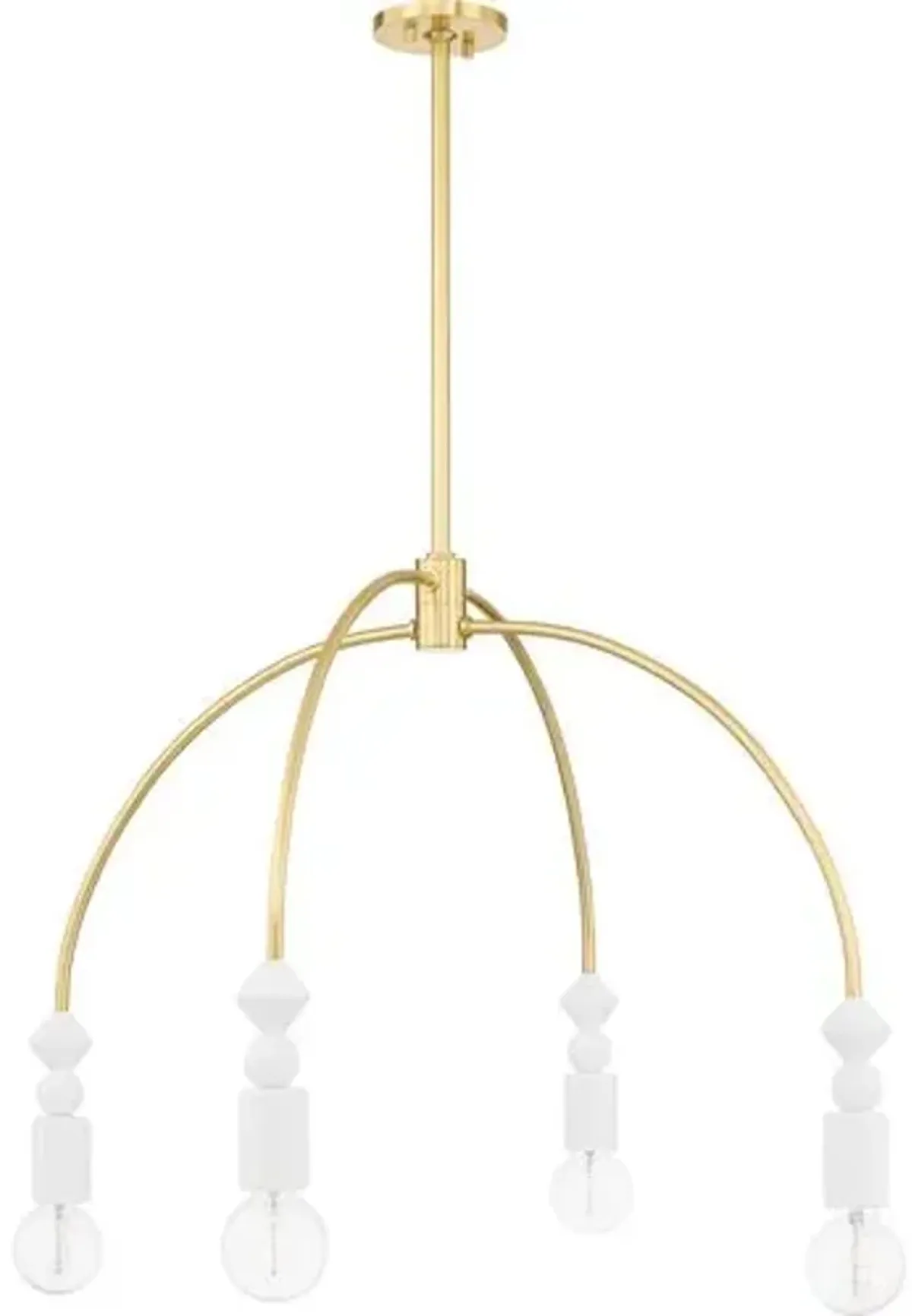 Kezia 4-Light Chandelier - White/Aged Brass - Gold