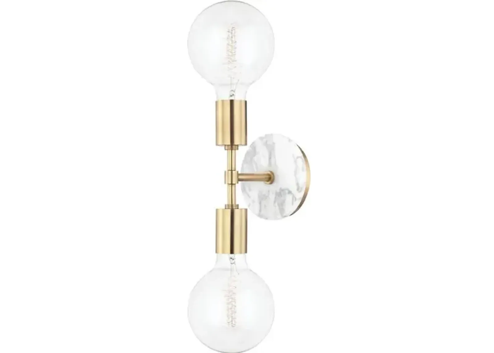 Nyla 2-Light Wall Sconce - Aged Brass - Gold