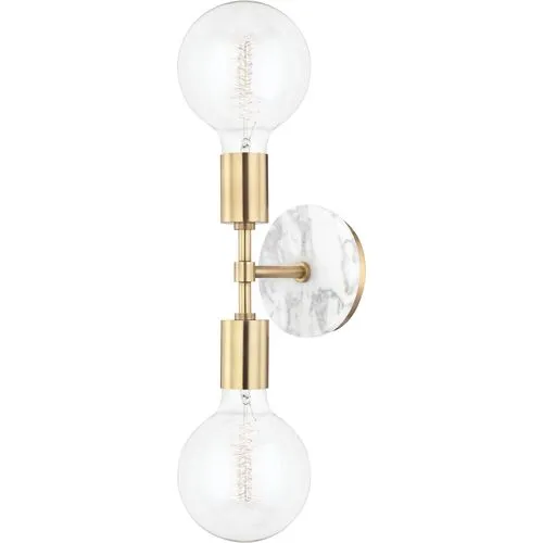 Nyla 2-Light Wall Sconce - Aged Brass - Gold