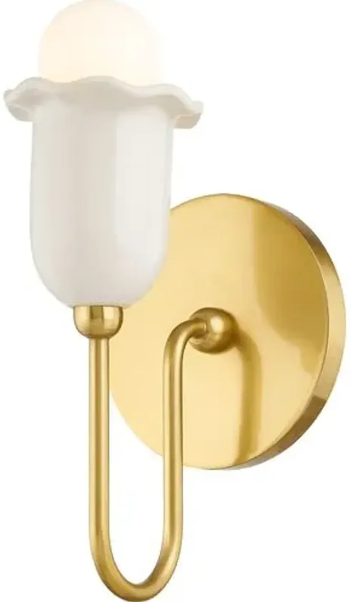 Trevina Wall Sconce - Cream/Aged Brass - Gold