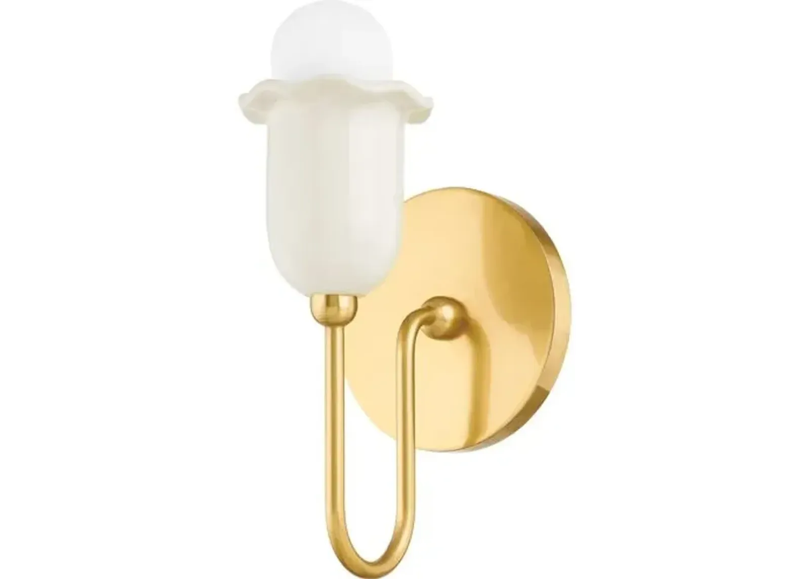 Trevina Wall Sconce - Cream/Aged Brass - Gold