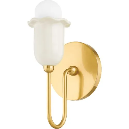 Trevina Wall Sconce - Cream/Aged Brass - Gold