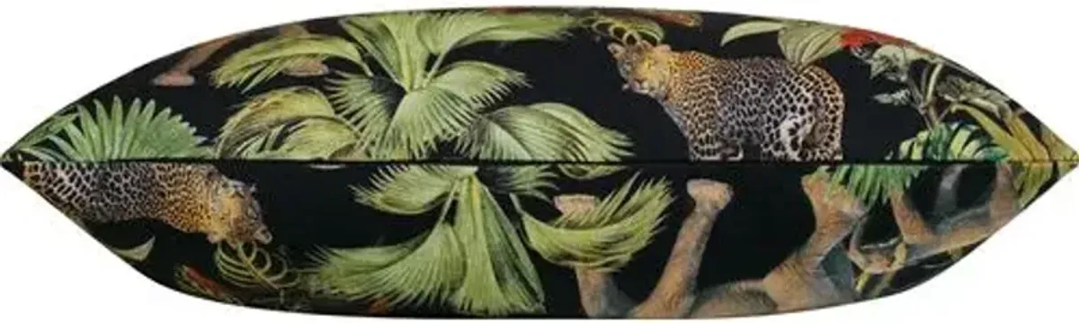 Mowgli Jungle Lumbar Pillow - Black