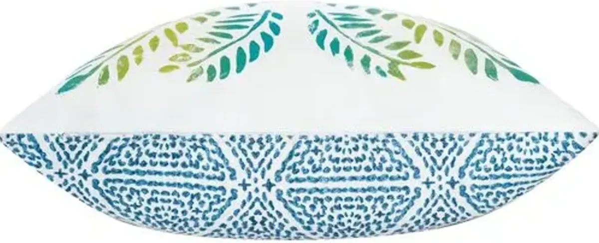 Azalea 20x20 Reversible Pillow - White/Green/Blue