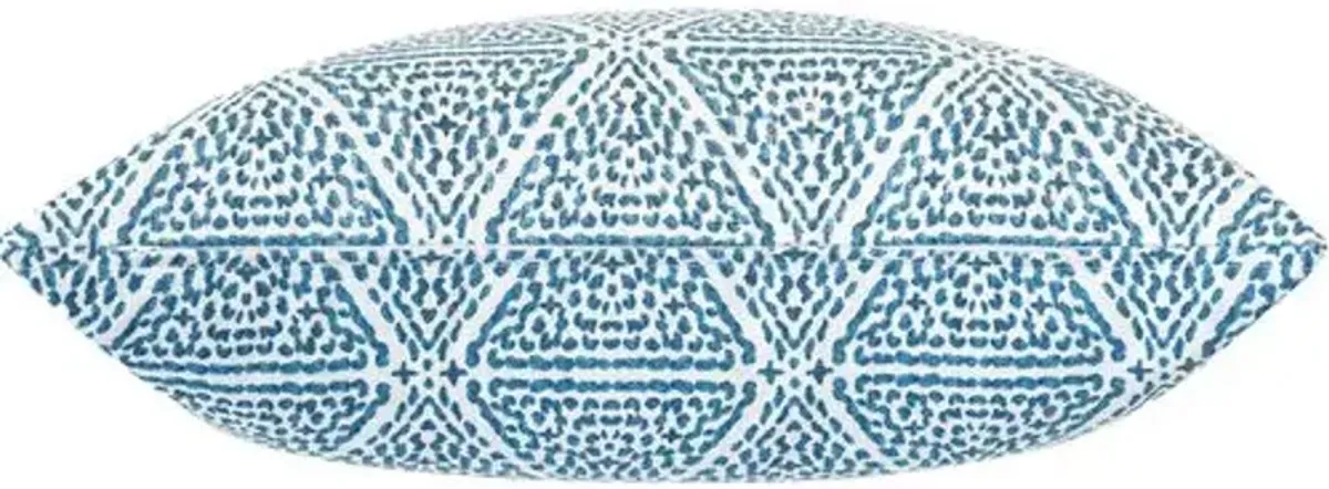 Azalea Geometric Pillow - Blue/White