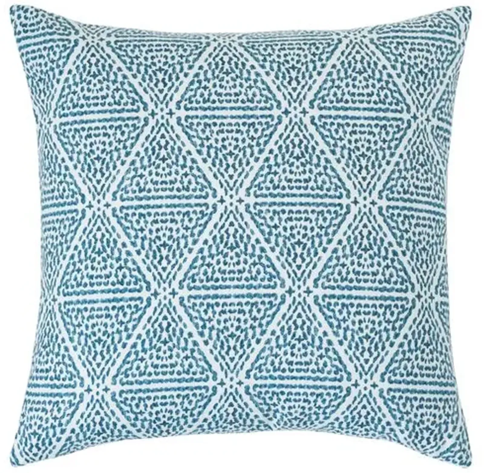 Azalea Geometric Pillow - Blue/White