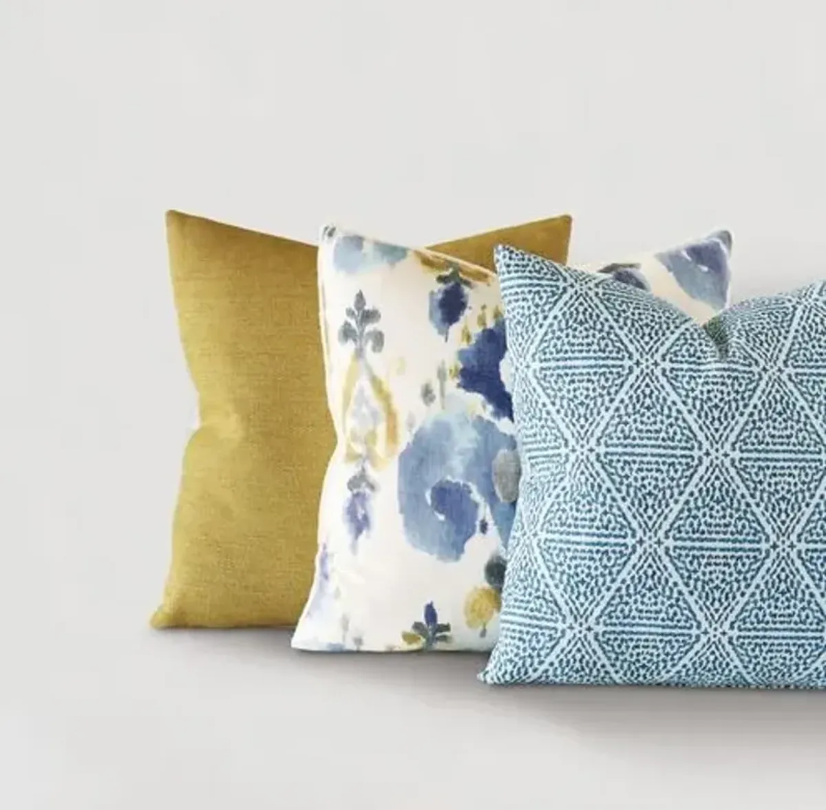 Azalea Geometric Pillow - Blue/White