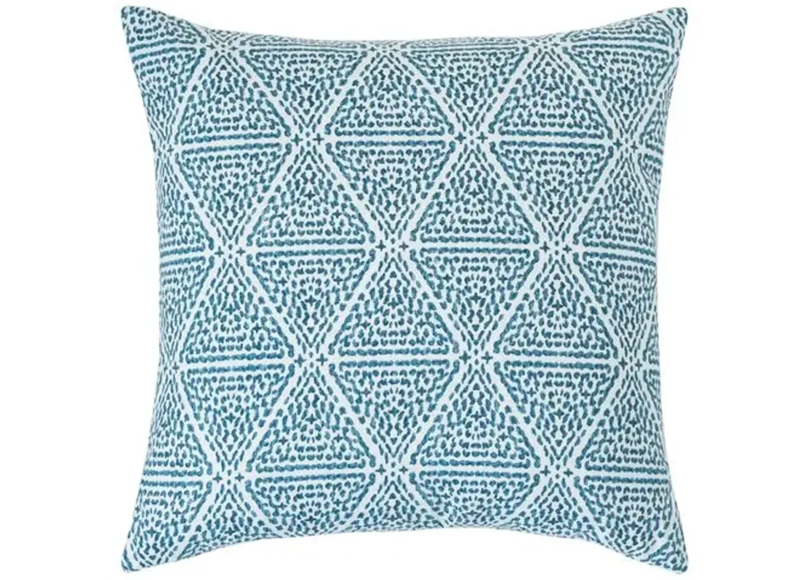 Azalea Geometric Pillow - Blue/White