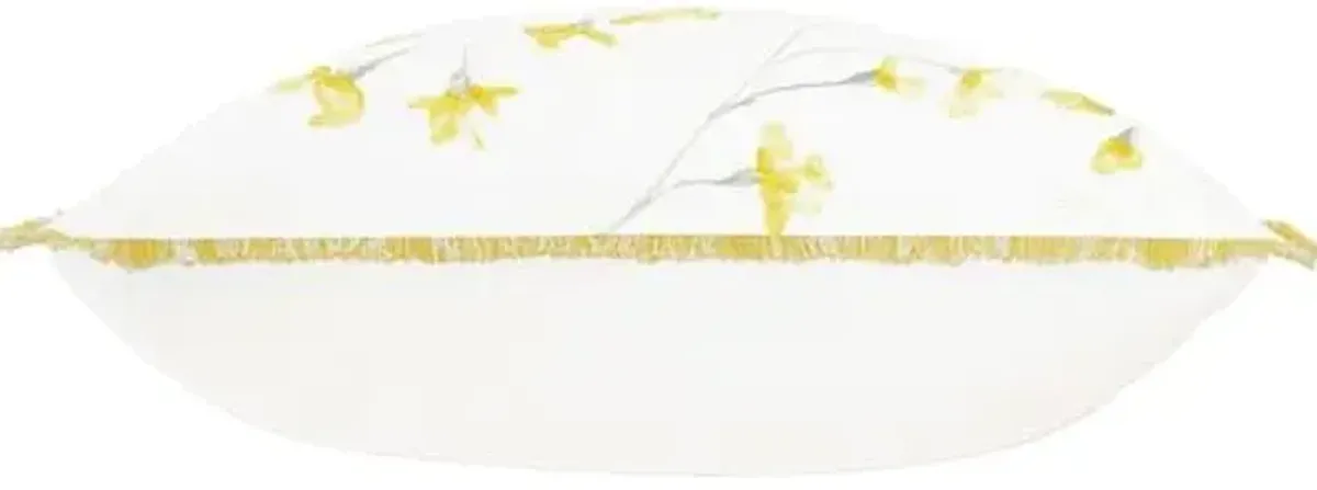 Marigold 20x20 Handpainted Pillow - White/Yellow