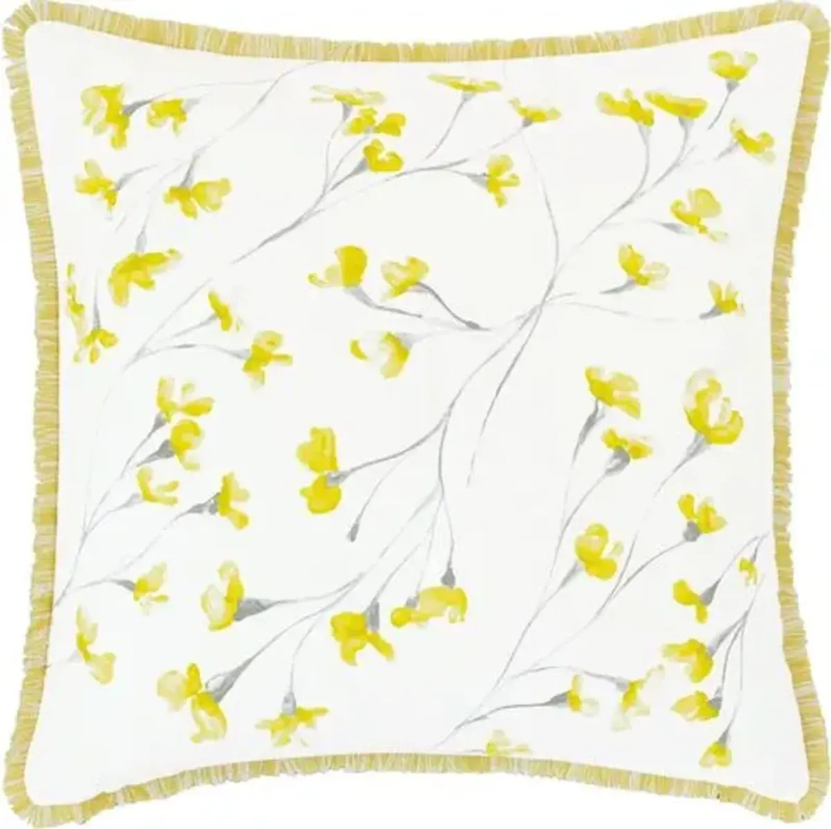 Marigold 20x20 Handpainted Pillow - White/Yellow