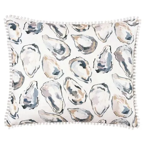 Montauk 15x18 Oyster Lumbar Pillow - White/Pastel