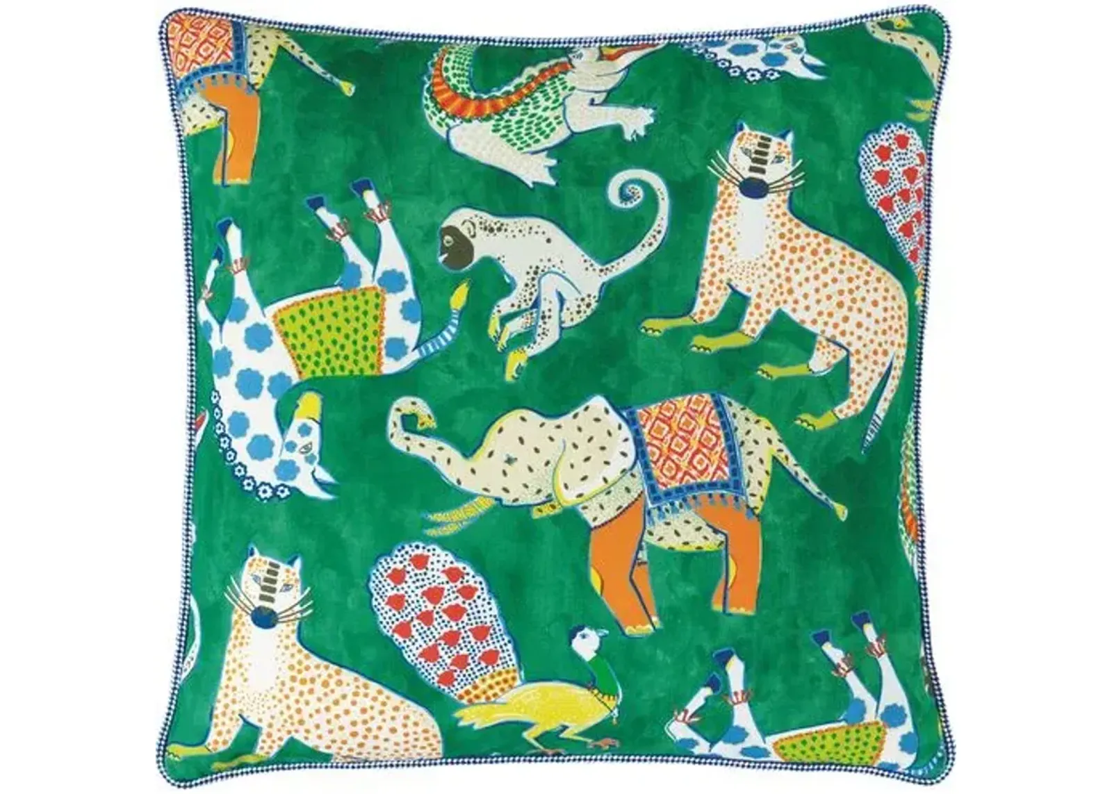 Tipu Reversible Animal Pillow - Green/Yellow