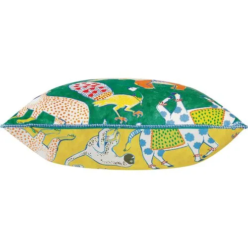 Tipu Reversible Animal Pillow - Green/Yellow