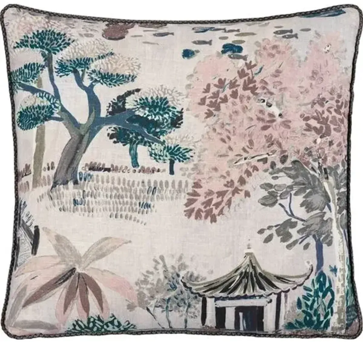 Jing Chinoiserie Pillow - Pink